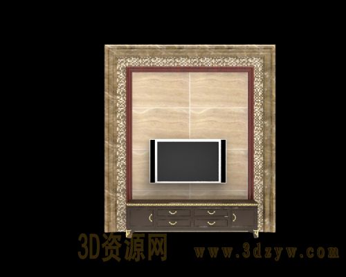 欧式电视柜3D模型