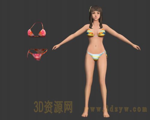 沙滩泳衣女孩模型