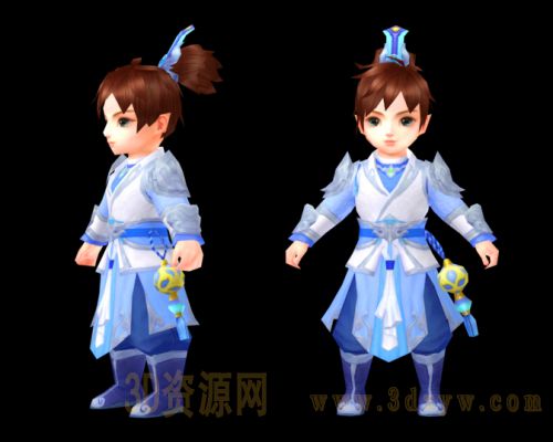 古代男孩游戏模型  小男孩