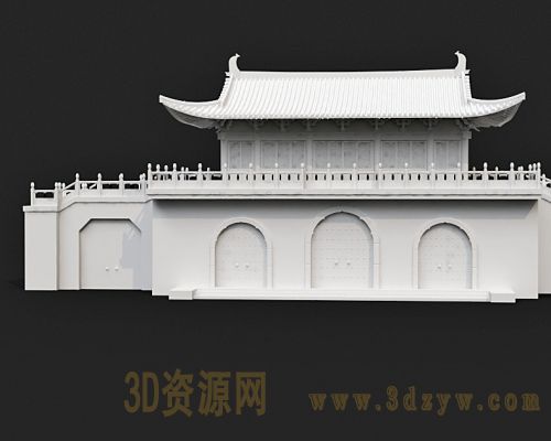 古代建筑模型  古代山门模型
