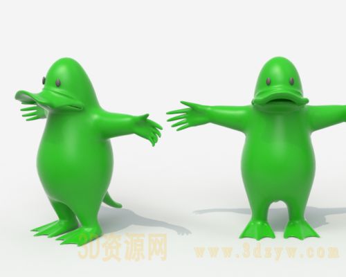 卡通绿胖鸭 鸭子模型 大嘴鸭