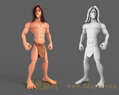 迪士尼动画电影泰山人物3d模型