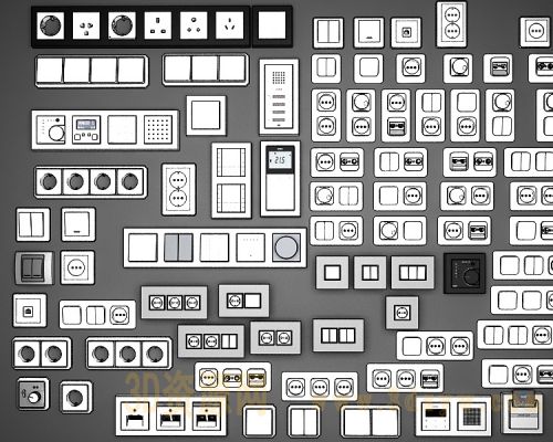 全套开关插座模型