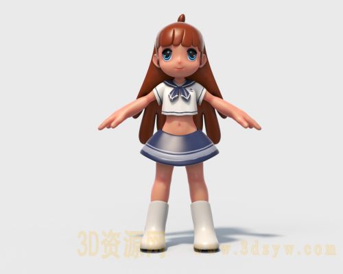 卡通小女孩模型
