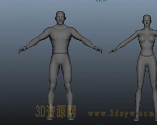 maya人物简模 基础人体模型
