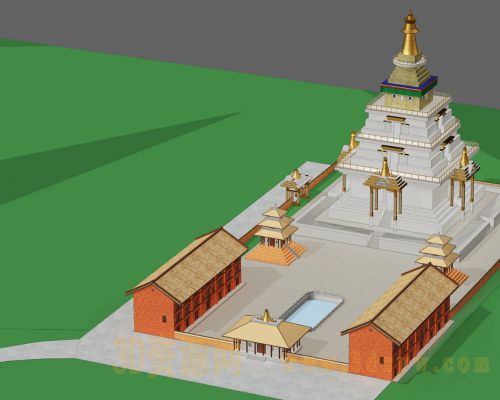 室外建筑 古代建筑模型 古建筑模型 古代庭院