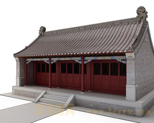 古代建筑模型 古代房子 室外古建筑