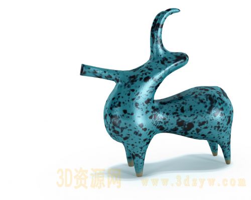 新中式抽象雕塑摆件 抽象动物雕塑模型