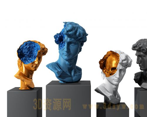 现代人物雕塑模型 西方人像雕塑摆件 人头摆设品