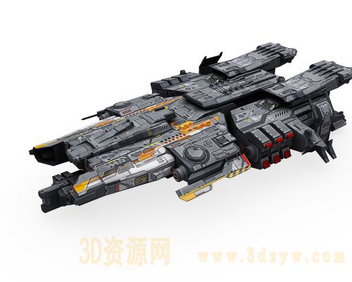 科幻宇宙飞船太空站3D模型 太空飞船