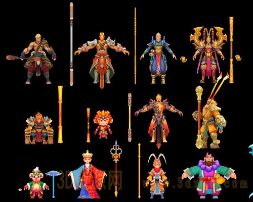 唐僧孙悟空猪八戒沙和尚3d模型