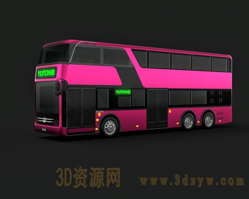 精细宇通双层客车模型 宇通纯电动公交车 BUS 双层巴士 公交车模型 宇通汽车 大客车模型