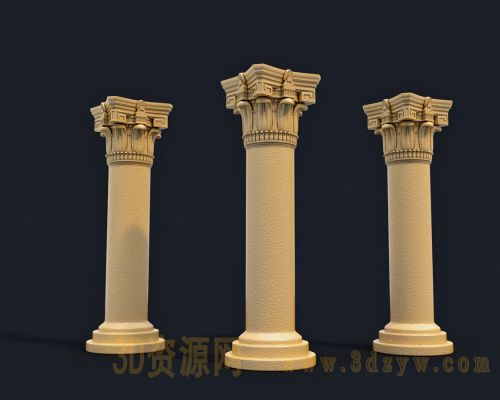 欧式柱子模型 欧式立柱  古典欧式花纹柱