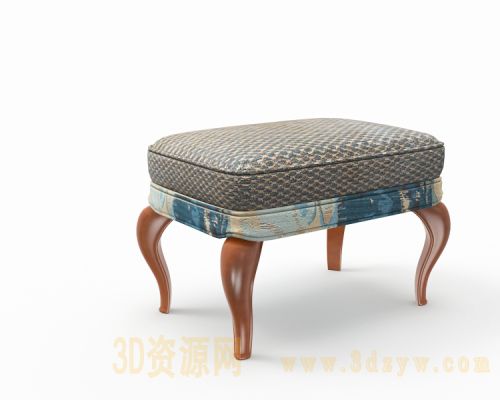 休闲搁脚凳模型 脚凳3d模型 凳子模型