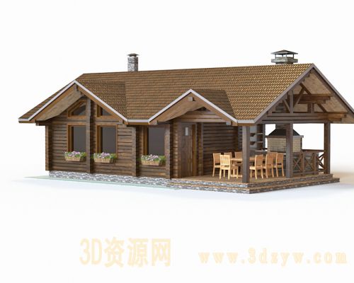 别墅模型 别墅木屋 木房子模型