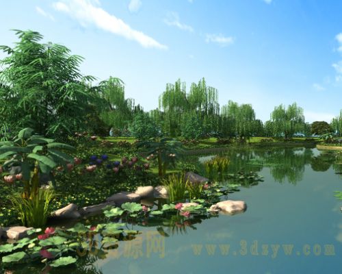 荷塘 荷花池 公园水景 湖景 莲花池 古建亭廊