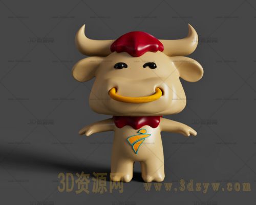 卡通牛模型  小牛3d模型