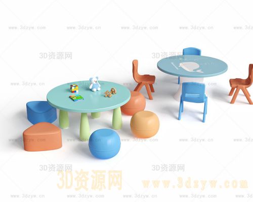 幼儿园儿童桌椅模型 幼儿桌椅 儿童桌凳 儿童塑料桌椅 宝宝桌椅