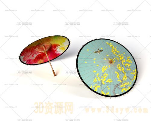 仿古油纸伞模型 复古伞 古风油纸伞