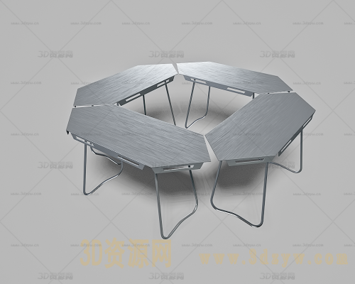 不锈钢八角桌模型